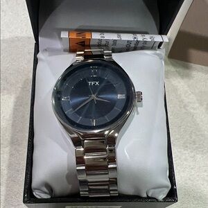 Silver and Blue Men's Watch